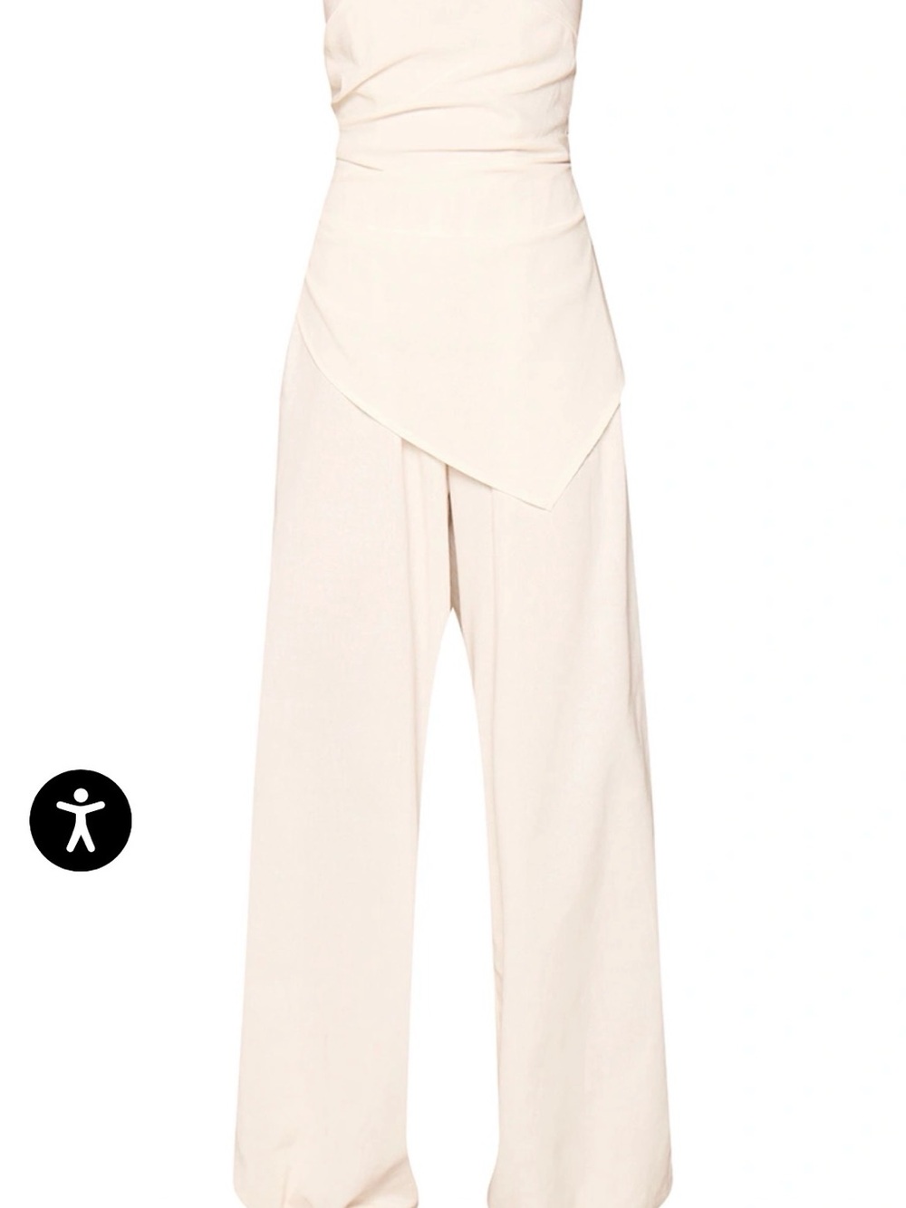 NWT Women's Cream Wide-Leg Pants Set